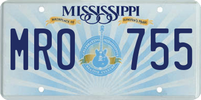 MS license plate MRO755