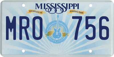MS license plate MRO756