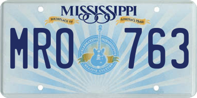 MS license plate MRO763