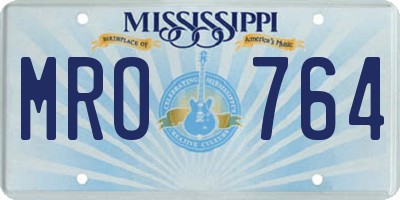 MS license plate MRO764
