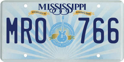MS license plate MRO766