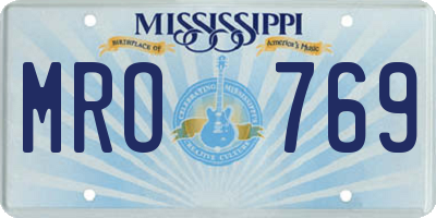 MS license plate MRO769