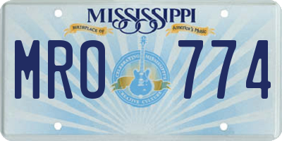 MS license plate MRO774