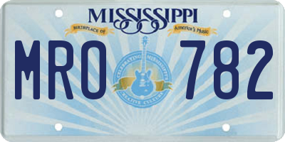 MS license plate MRO782