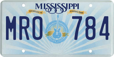 MS license plate MRO784