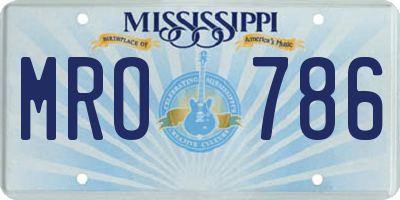 MS license plate MRO786