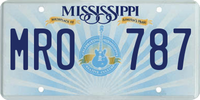 MS license plate MRO787