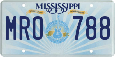 MS license plate MRO788