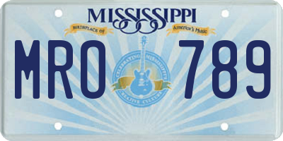 MS license plate MRO789
