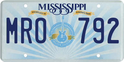 MS license plate MRO792