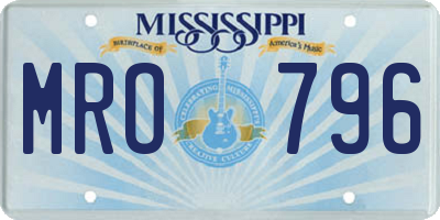 MS license plate MRO796