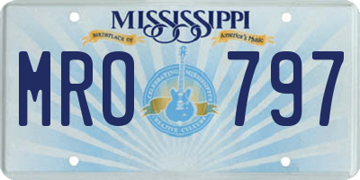 MS license plate MRO797