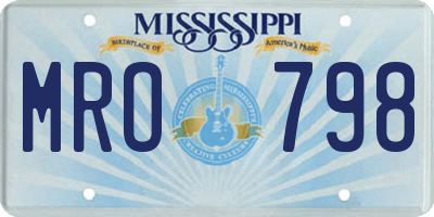 MS license plate MRO798