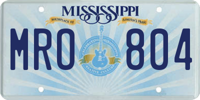 MS license plate MRO804