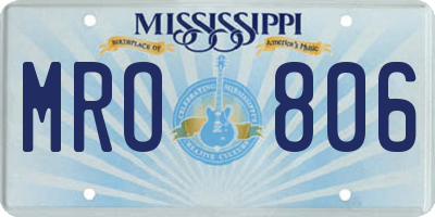 MS license plate MRO806