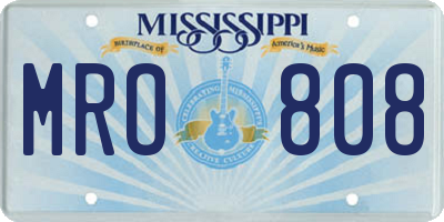 MS license plate MRO808