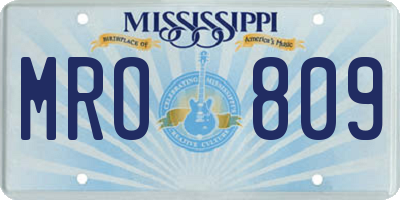MS license plate MRO809