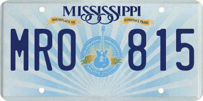 MS license plate MRO815