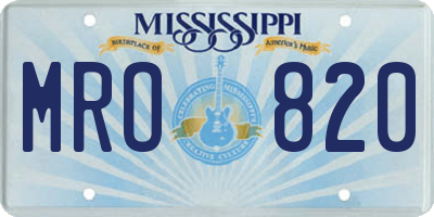 MS license plate MRO820
