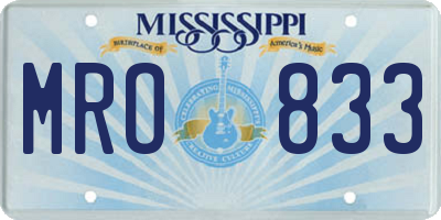 MS license plate MRO833