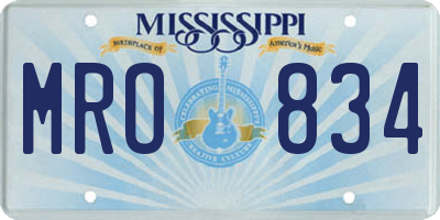MS license plate MRO834