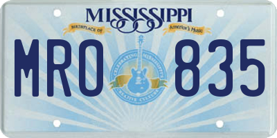 MS license plate MRO835