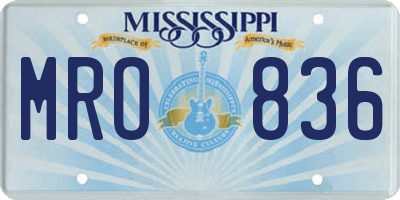 MS license plate MRO836