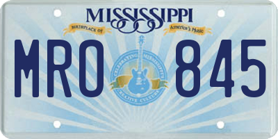 MS license plate MRO845
