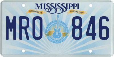 MS license plate MRO846