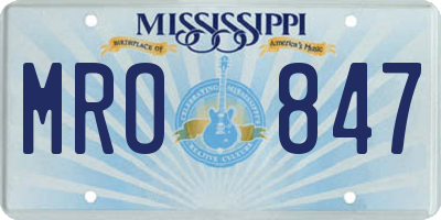 MS license plate MRO847