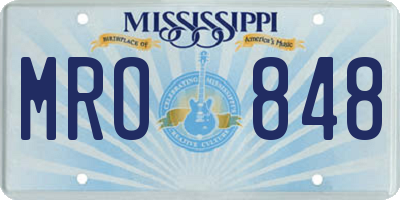 MS license plate MRO848