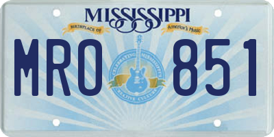 MS license plate MRO851