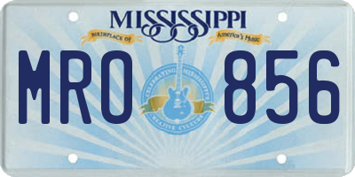 MS license plate MRO856