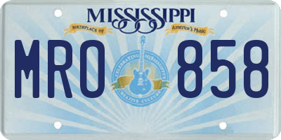 MS license plate MRO858