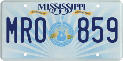 MS license plate MRO859