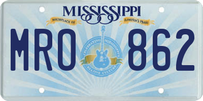 MS license plate MRO862