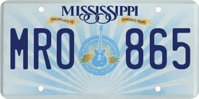 MS license plate MRO865