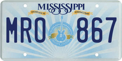 MS license plate MRO867