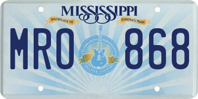 MS license plate MRO868