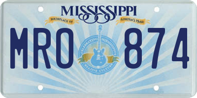 MS license plate MRO874
