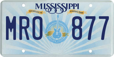 MS license plate MRO877