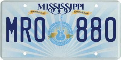 MS license plate MRO880