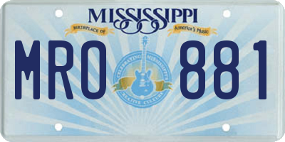 MS license plate MRO881