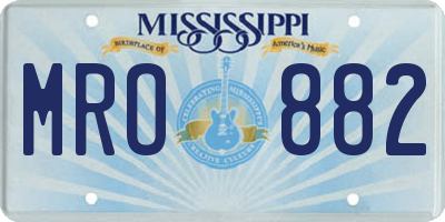 MS license plate MRO882