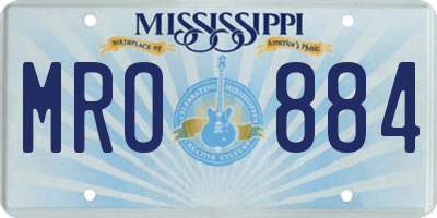 MS license plate MRO884