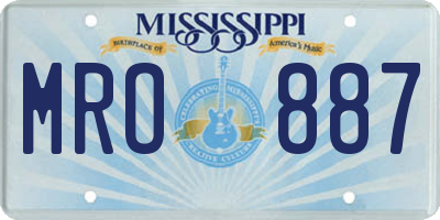 MS license plate MRO887