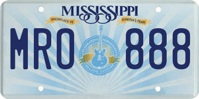 MS license plate MRO888
