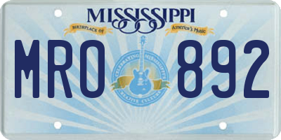MS license plate MRO892