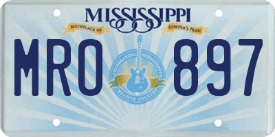 MS license plate MRO897
