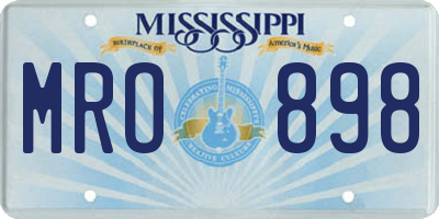 MS license plate MRO898